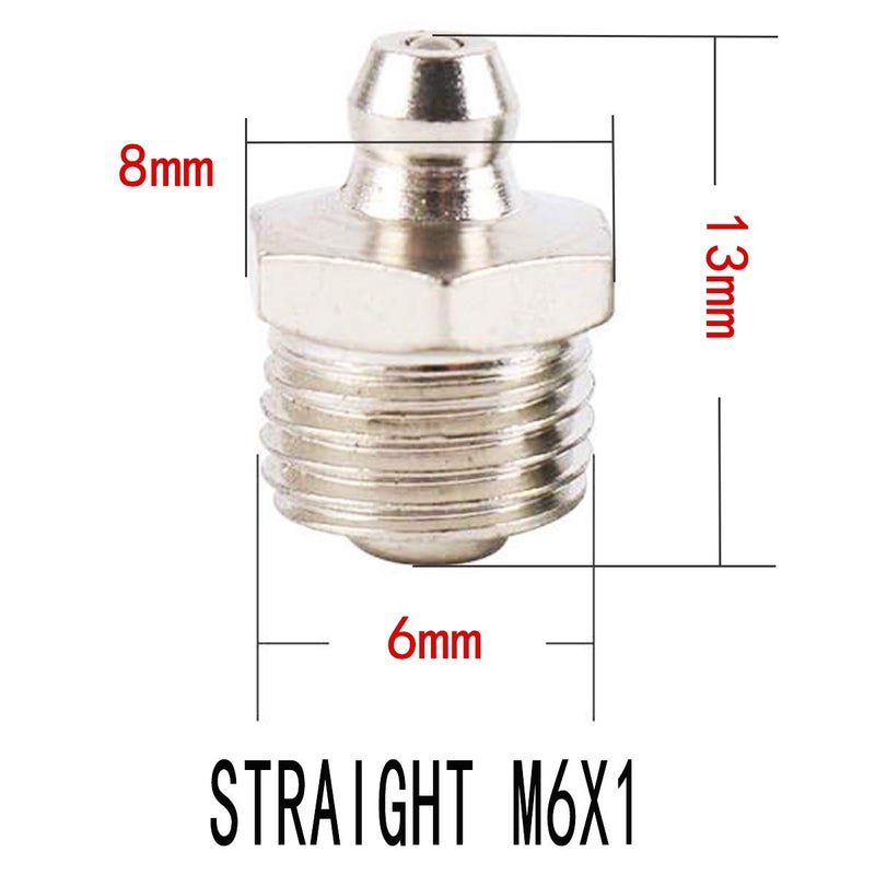 COMOK 25pcs M6 Straight Brass Zerk Grease Nipple Fittings - Image 3